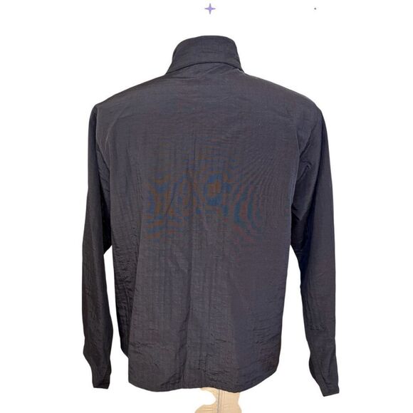 Eileen Fisher Full Zip Jacket Black Stand Up Collar Sz. M Packable Lightweight - Picture 4 of 10